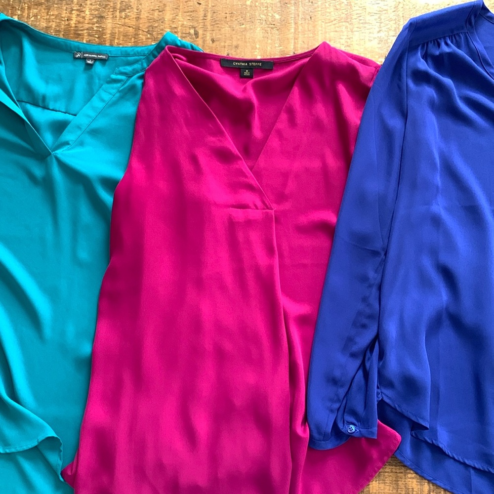 Lot of 3 jewel colored blouses